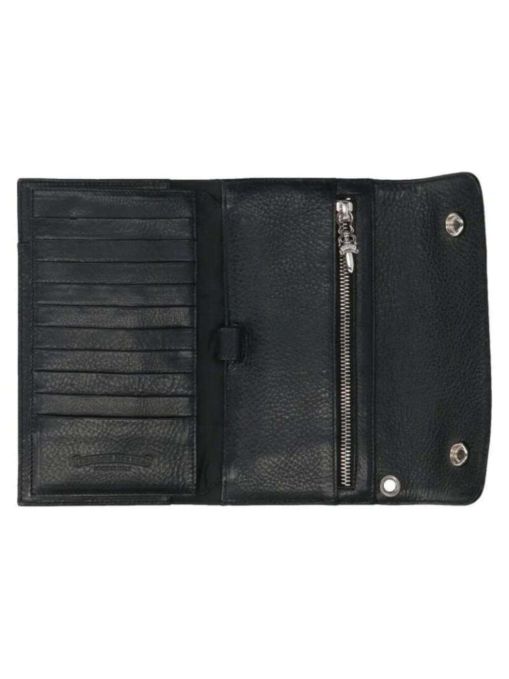 Chrome Hearts Wave Cross Ball Button Leather Wallet
